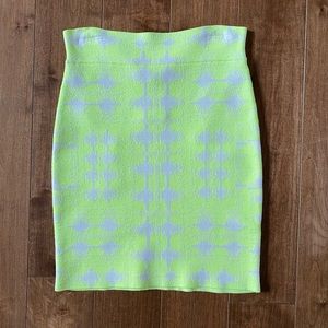 BCBG MAXARIA neon yellow Simone skirt